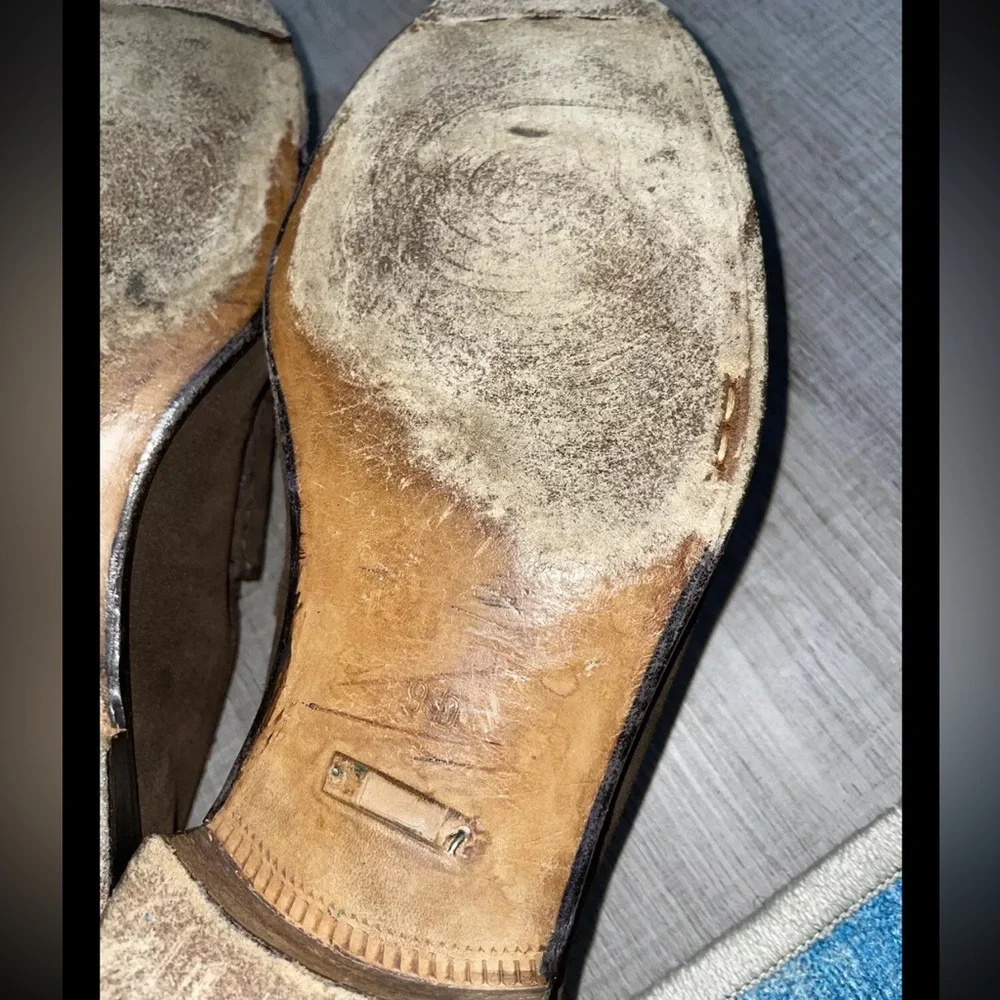 GUCCI Tom Ford Era Gold Horsebit Brown Suede Loafers Shoes Size US 9D